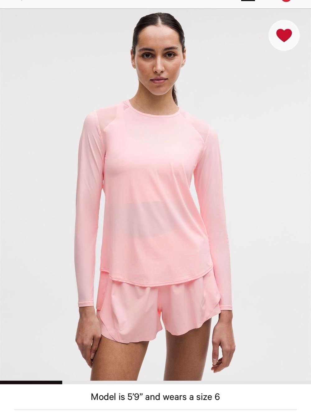 lululemon athletica Light Pink Long-Sleeve Performance Top
